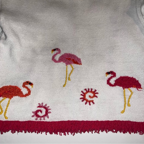 Vintage Jane’s Closet Flamingo 3/4 Sleeve Button Front Cardigan Sweater Sz M - Picture 13 of 14